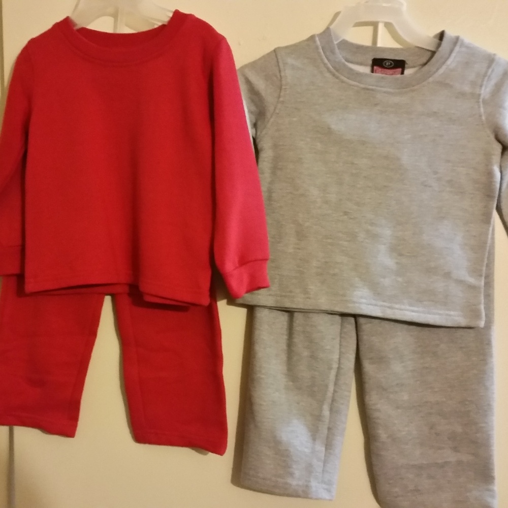 Toddler Lot -2 Sweat Suits & 3 Long Sleeved Shirts